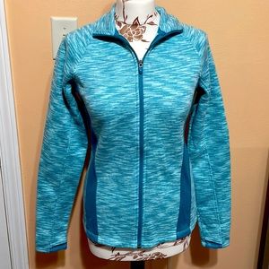 Blue athletic zip up! Warm inside! Has thumb holes!